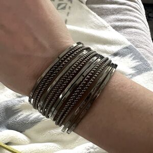 Express Gunmetal Gray Layered Bracelet